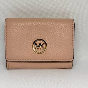 Michael Kors Pink Pebbled Leather Small Wallet